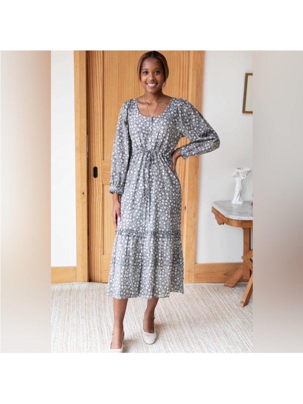Emerson Fry India Collection Lucy Lake Dress Garden Hushed Green Organic Small